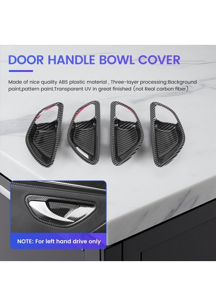Karbon Fiber Araç Kapı Tutucu Kase Kapağı Mercedes Benz C E Glc Sınıfı W205 X253 GLC260L E3000L C200L 15-21 Lhd (Yurt Dışından) fırsatları
