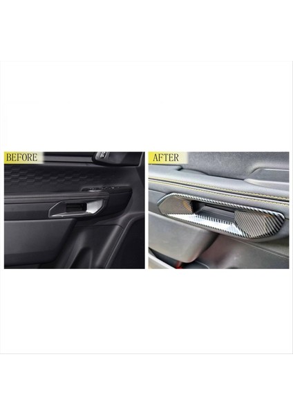 Ford Ranger Için 2023 2024 Araba Iç Kapı Tutucu Kapak Trim Aksesuarları Abs Karbon Fiber (Yurt Dışından) fırsatları