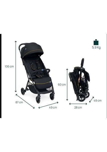 Glee Bebek Arabası - Uneven Siyah
