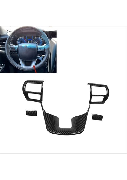 Toyota Fortuner 2018-2023 Için Araba Direksiyon Simidi Çıkartma Karbon Fiber Araba Iç Aksesuarları (Yurt Dışından) indirimleri