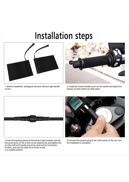 Elektrikli Scooter Isıtmalı El Kabuklu Pad 5V Atv Isıtmalı Kavrama USB E-Bisiklet Motosiklet Isıtmalı Kavrama Kapağı El Sıcak Kavrama (Yurt Dışından)