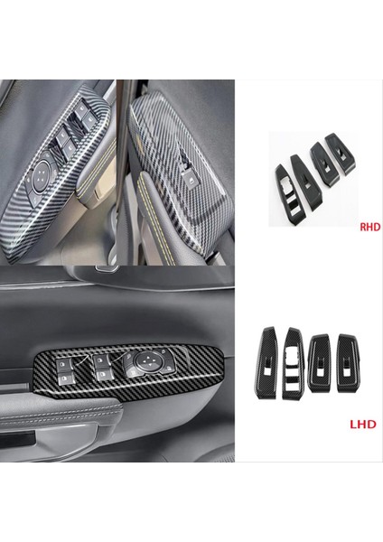 1set Abs Rhd Pencere Cam Asansör Trim Anahtar Düğmesi Panel Çerçevesi Ford Ranger Everest Için Iç Dekoratif 2023 (Yurt Dışından) modelleri