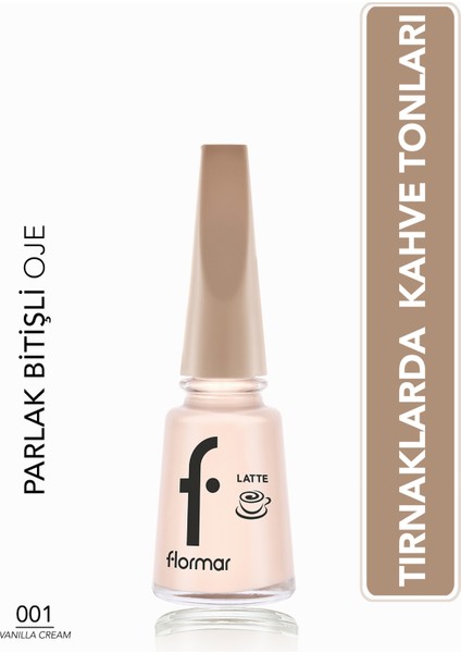 Latte Yüksek Pigmentli & Parlak Bitişli Kahve Tonlu Oje (001 Vanilla Cream) 8682536104517