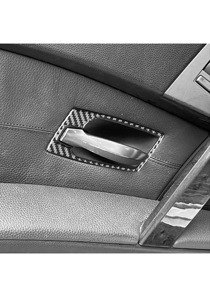 Bmw 5 Serisi E60 2004-2007 Karbon Fiber Araba Iç Kapı Kolu Kase Kapağı Kaplama Etiketi Iç Aksesuarları (Yurt Dışından) fırsatları