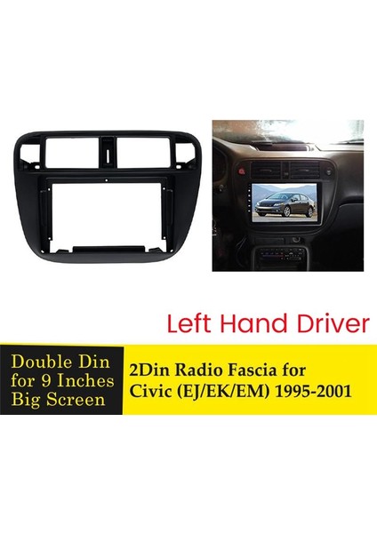 Honda Civic (Ej/ek/em) Için 9 Inç 2 Dın Araba Stereo Radyo Fasyası (Ej/ek/em) 1995-2001 Video Mp5 Oyuncu Panel Çerçevesi Çizgi Montaj Kiti Lhd (Yurt Dışından) fiyatları