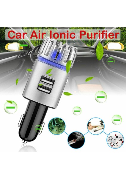 Yeni 2 Araba 1 Araç 2 USB Taze Hava Ionik Arıtıcı Oksijen Çubuğu Ozon Ionizer (Yurt Dışından) fırsatları