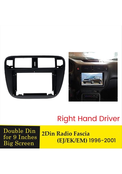 Honda Civic (Ej/ek/em) 1996-2001 Video Mp5 Oyuncu Panel Çizgisi Çizgi Montaj Kiti Rhd Için 9 Inç 2 Dın Araba Stereo Radyo Fasyası (Yurt Dışından) fiyatları