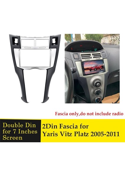 Toyota Yaris Vitz Platz 2005-2011 Dash Kit Mp5 Stereo DVD Adaptör Panel Çerçevesi Için 2 Din Araba Radyo Fasyası (Yurt Dışından) fiyatları