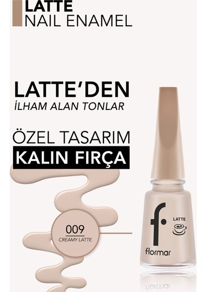 Latte Yüksek Pigmentli & Parlak Bitişli Kahve Tonlu Oje (009 Creamy Latte) fiyatları