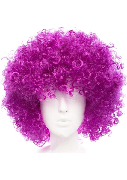 Koyu Mor Renk Violet Afro Bonus Saç Peruk (5148)