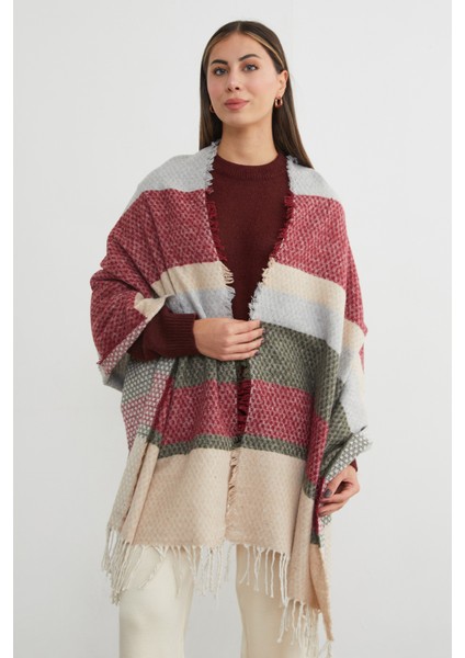 Renk Bloklu Petek Desenli Şal fiyatları