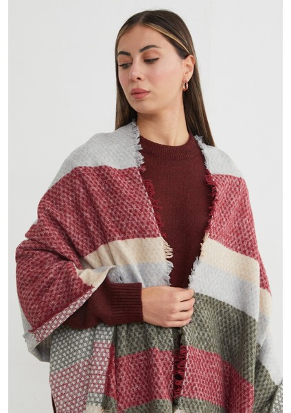 Renk Bloklu Petek Desenli Şal fırsatları