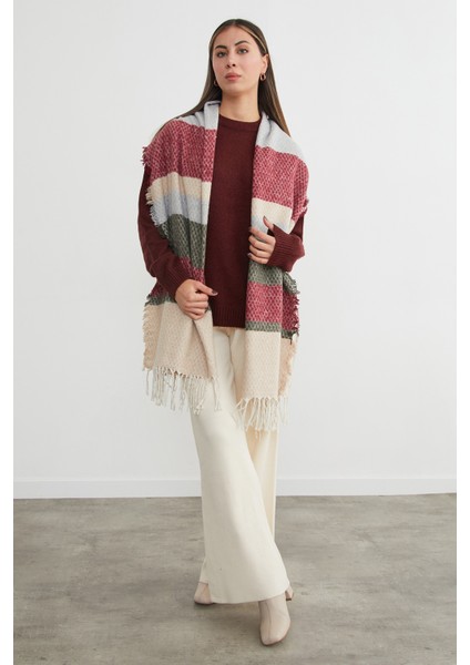 Renk Bloklu Petek Desenli Şal indirimleri