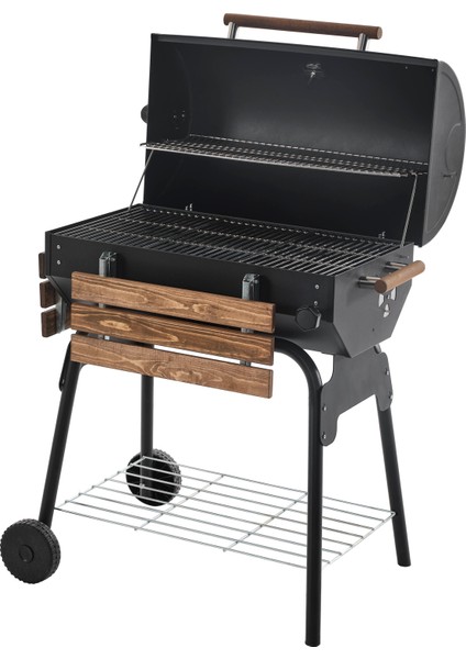 Grillord‑75 Kömürlü Barbekü (1 Adet Döküm Izgaralı) + Hediye Seti (Önlük + Kılıf + 2×2 kg Kömür)