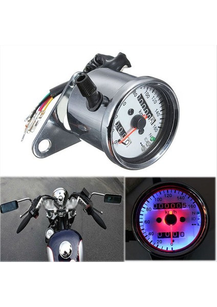 Motosiklet Universal 12V LCD Hızölçer Kokusu Göstergesi LED Sinyal Işığı Arka Işık Göstergesi ile Çift Amaç (Yurt Dışından) modelleri