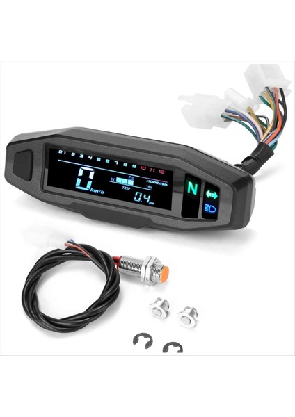 Motosiklet Mini Va Hd LCD Hızölçer Hız Gösterimi Yakıt Göstergesi Hd Ayarlanabilir LCD (Yurt Dışından)