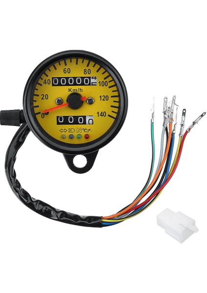 Evrensel Motosiklet Çift Okul Türküsü Kmh Hız Göstergesi Ölçer LED Arka Işık Takometresi (Yurt Dışından)