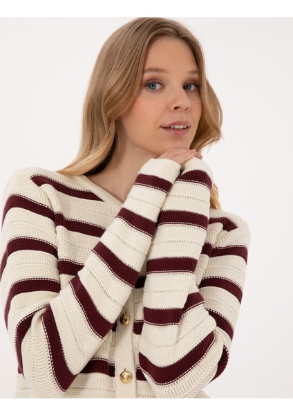 Kadın Vişne Regular Fit Triko Hırka 50310974-VR223 fiyatları