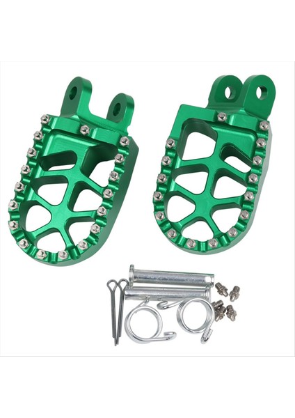 Kir Bisiklet Motosiklet Alüminyum Alaşım Footpeg Ayak Mandalları Kawasaki Için Pedal KLX250 KLX250R KLX250S KLX650 1994-2020 Yeşil Yeşil (Yurt Dışından)