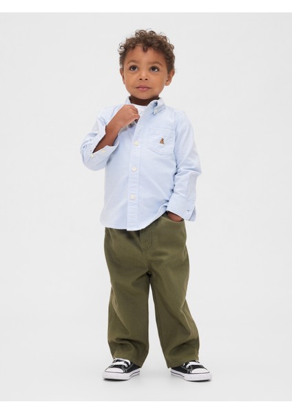 Erkek Bebek Haki Pull-On Barrel Pantolon fırsatları