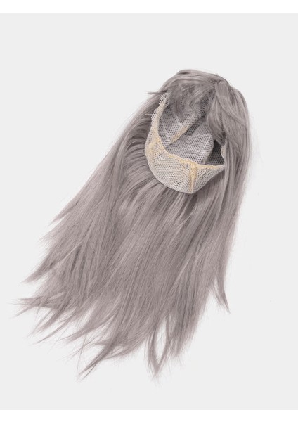 Platin Gri Gümüş Renk Uzun Parti Peruğu Uzun Takma Peruk (5148) modelleri