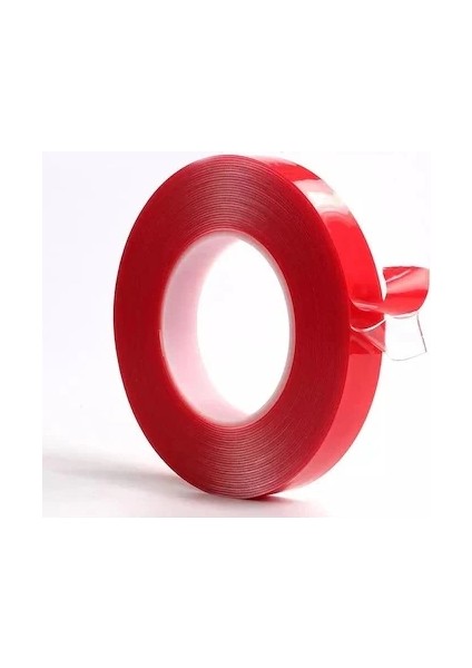 ÇİFT TARAFLI BANT 50MM X 5MT KIRMIZI ŞEFFAF