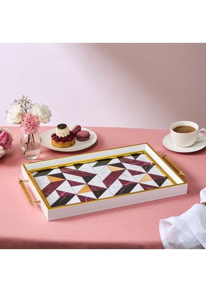 Niva Dikdörtgen Bordo Tepsi 42 cm