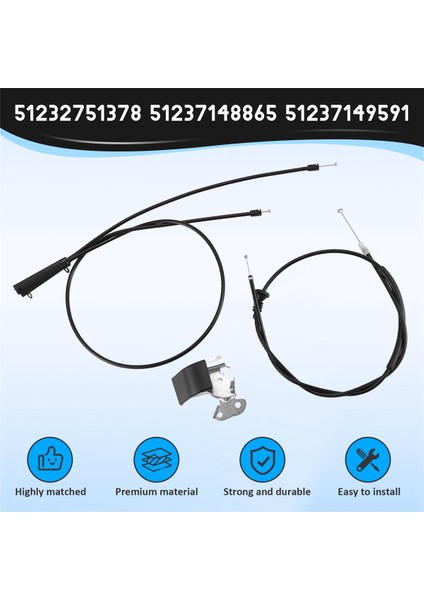 Araba Hood Serbest Bırakma Kabloları ve Tut Happisi Mini Cooper R55 R56 R57 R58 R59 2007-2015 51232751378 51237148865 51237149591 (Yurt Dışından) indirimleri