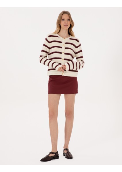 Kadın Vişne Regular Fit Triko Hırka 50310974-VR223 fırsatları