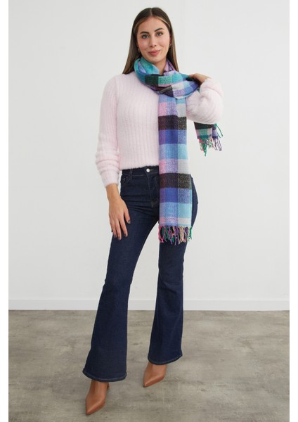 Ekose Desenli Yumuşak Dokulu Şal