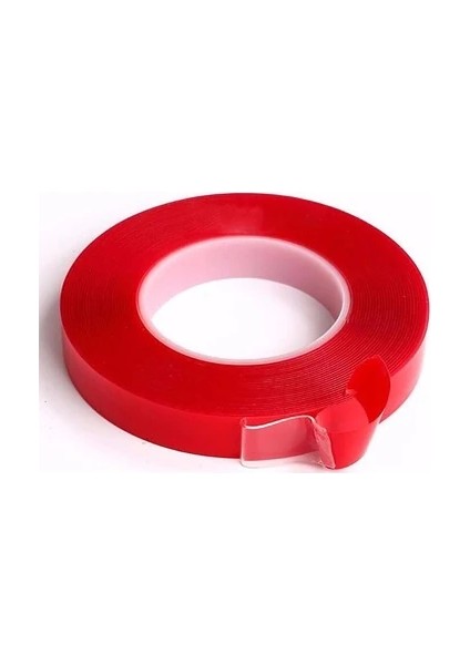 ÇİFT TARAFLI BANT 25MM X 5MT KIRMIZI ŞEFFAF