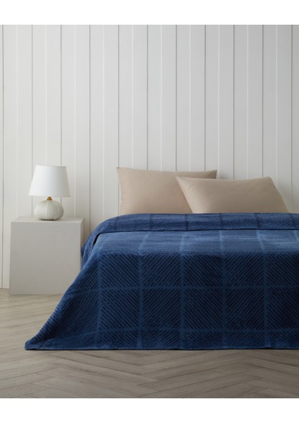 Frostline Pamuklu Çift Kişilik Battaniye 200X220 cm Lacivert