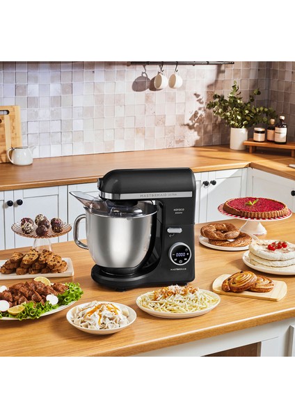 Mastermaid Chef Ultra D2000W Dijital Ekranlı Hamur Yoğurma Makinesi Black 7l