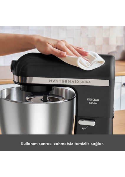 Mastermaid Chef Ultra D2000W Dijital Ekranlı Hamur Yoğurma Makinesi Black 7l