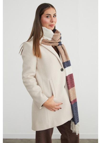 Renk Bloklu Petek Desenli Şal indirimleri