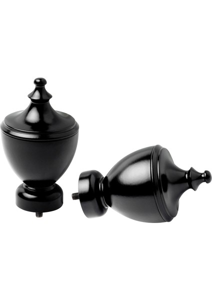 Stınksyska Perde Çubuğu Topuzu Siyah 1 Çift