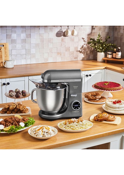 Mastermaid Chef Ultra D2000W Dijital Ekranlı Hamur Yoğurma Makinesi Shadow Gray 7l