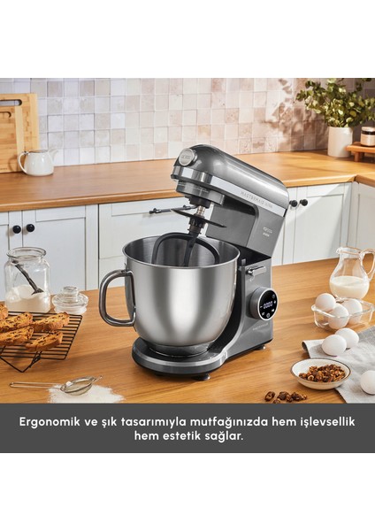 Mastermaid Chef Ultra D2000W Dijital Ekranlı Hamur Yoğurma Makinesi Shadow Gray 7l modelleri