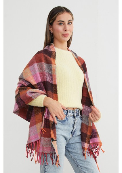 Ekose Desenli Yumuşak Dokulu Şal