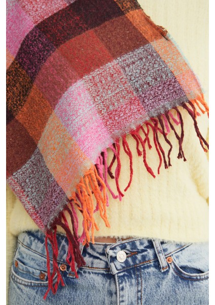 Ekose Desenli Yumuşak Dokulu Şal