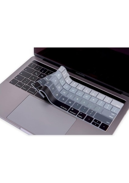 MacBook Klavye Koruyucu Silikon Klavye Filmi Us Ingilizce Amerikan Baskılı Us-Return Enter Tipi Touchbar Pro 13-15INÇ A1706,A1989,A2159,A1707,A1990 Uyumlu,ince Hafif Yıkanabilir Siyah Gri