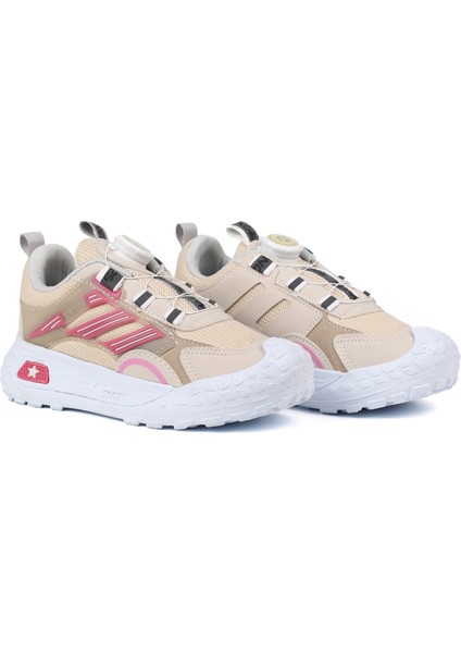 Kız Çocuk Bej Pembe Günlük Spor Ayakkabı | Rahat Yürüyüş ve Koşu Sneaker - Şık ve Dayanıklı Tasarım