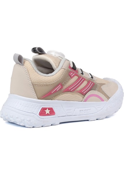 Kız Çocuk Bej Pembe Günlük Spor Ayakkabı | Rahat Yürüyüş ve Koşu Sneaker - Şık ve Dayanıklı Tasarım indirimleri