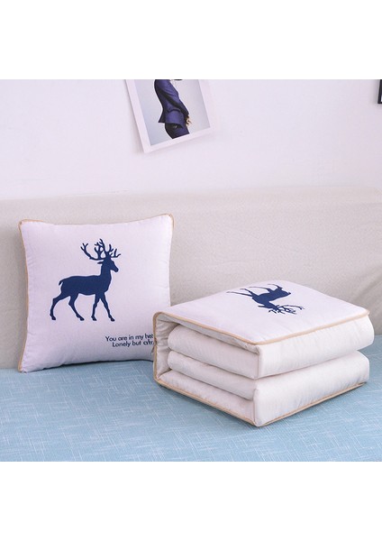 Üzerinde Logo Baskılı Ikisi Bir Arada Yastık Yorganı, Çok Fonksiyonlu Araba Kanepe Yastığı Yorganı (Yurt Dışından)