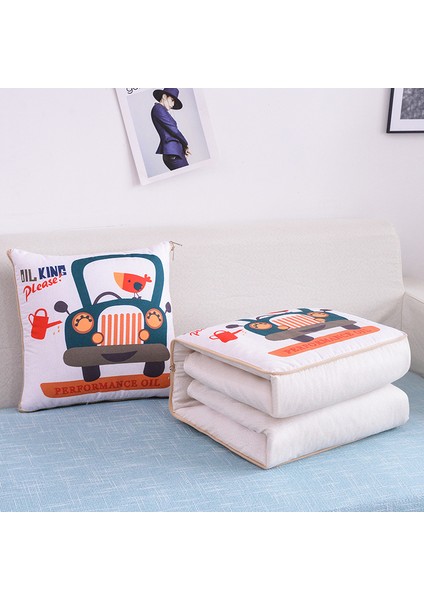 Üzerinde Logo Baskılı Ikisi Bir Arada Yastık Yorganı, Çok Fonksiyonlu Araba Kanepe Yastığı Yorganı (Yurt Dışından)