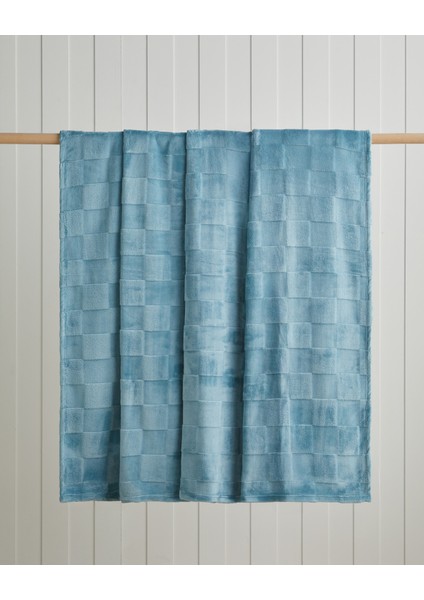 Classic Check Jakarlı Supersoft Tek Kişilik Battaniye 150X200 cm Mavi fiyatları