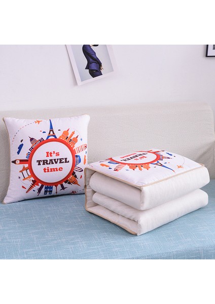 Üzerinde Logo Baskılı Ikisi Bir Arada Yastık Yorganı, Çok Fonksiyonlu Araba Kanepe Yastığı Yorganı (Yurt Dışından)