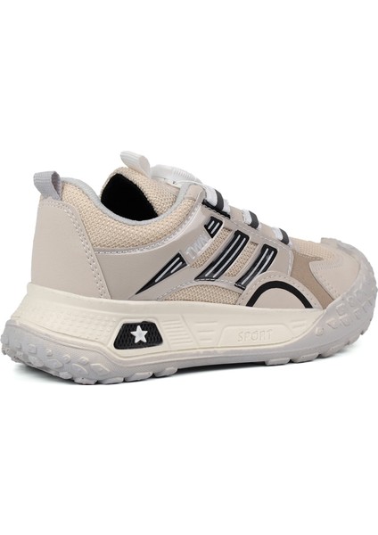 Kız Çocuk Bej Siyah Günlük Spor Ayakkabı | Rahat Yürüyüş ve Koşu Sneaker - Şık ve Dayanıklı Tasarım indirimleri