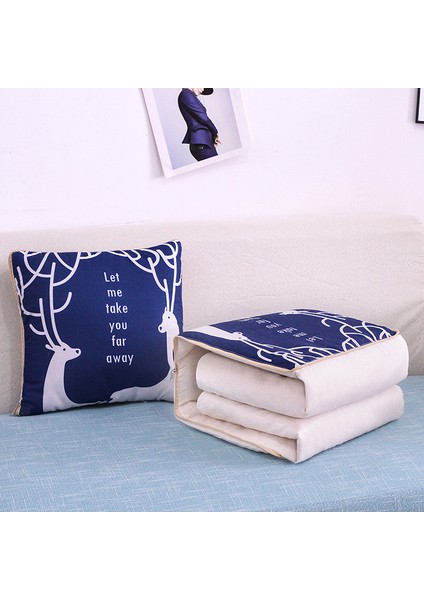 Üzerinde Logo Baskılı Ikisi Bir Arada Yastık Yorganı, Çok Fonksiyonlu Araba Kanepe Yastığı Yorganı (Yurt Dışından)