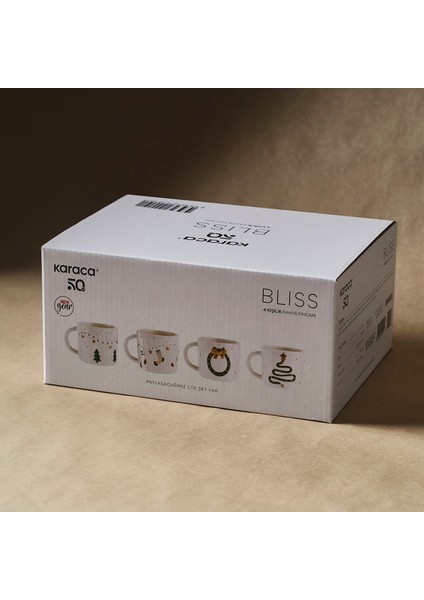 New Year Yılbaşı Bliss 4 Kişilik Kahve Fincan Takımı 100 ml fırsatları